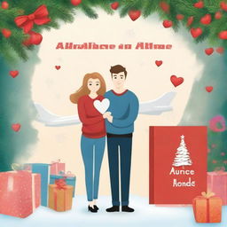 Create a cover for a romance novel titled 'Airplane Mode' set during Christmas time