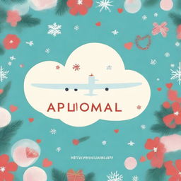 A whimsical and romantic cover for a novel titled 'Airplane Mode' set during Christmas time