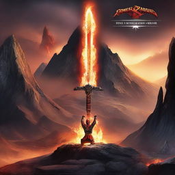 A flaming sword embedded in a mountain, with the title 'Power Rangers Force of Light' and the word 'BELLUM'