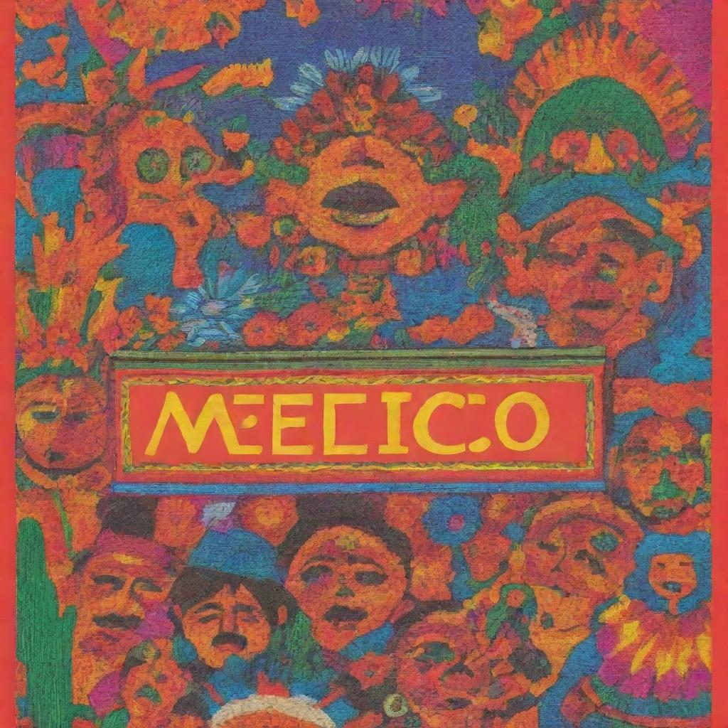 A vibrant book cover showcasing the linguistic diversity in Mexico, featuring various Mexican indigenous languages and cultural elements.