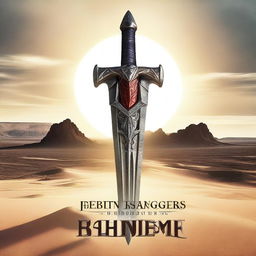 A sword embedded in a desert landscape, with the title 'Power Rangers' and the word 'BELLUM'