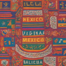 A vibrant book cover showcasing the linguistic diversity in Mexico, featuring various Mexican indigenous languages and cultural elements.