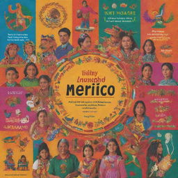 A vibrant book cover showcasing the linguistic diversity in Mexico, featuring various Mexican indigenous languages and cultural elements.