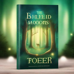 Create a captivating book cover featuring an enchanted forest with glowing trees and mystical creatures