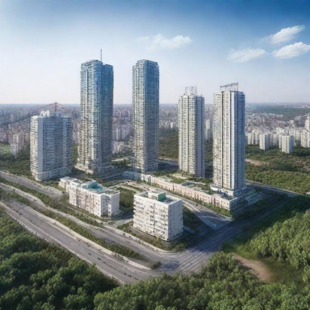 A promotional image for new residential developments in Khabarovsk