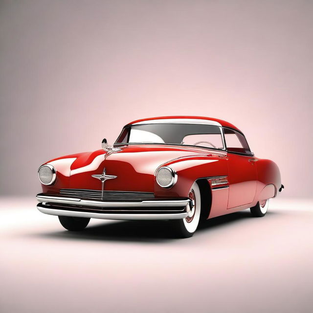 A modern car designed with a 1950s aesthetic