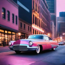 A sleek, modern car designed to resemble the classic 1950s style