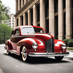 A sleek, modernized version of a 1940s car