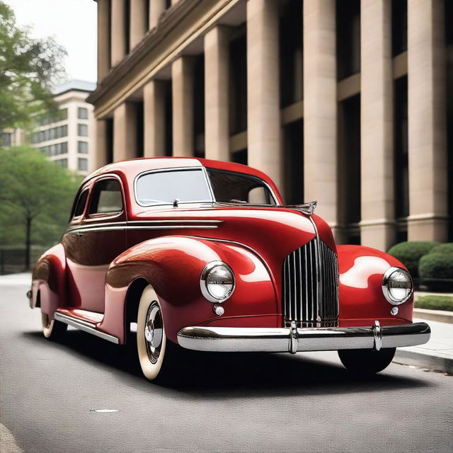 A sleek, modernized version of a 1940s car