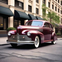 A sleek, modernized version of a 1940s car