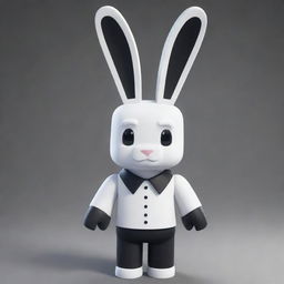 A Roblox character designed as a bunny with white and black skin. The character features a collar and has tall, white ears.