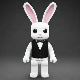 A Roblox character designed as a bunny with white and black skin. The character features a collar and has tall, white ears.