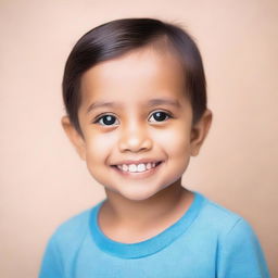 Create an image of a child posing for a photo