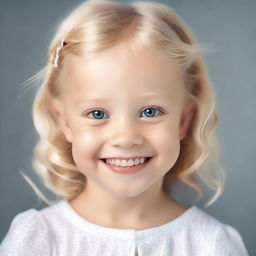 Create an image of a blonde child posing for a photo