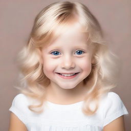 Create an image of a blonde child posing for a photo