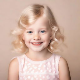 Create an image of a blonde child posing for a photo