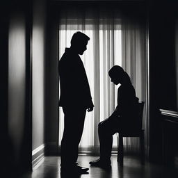 A dark and moody scene depicting a couple's infidelity