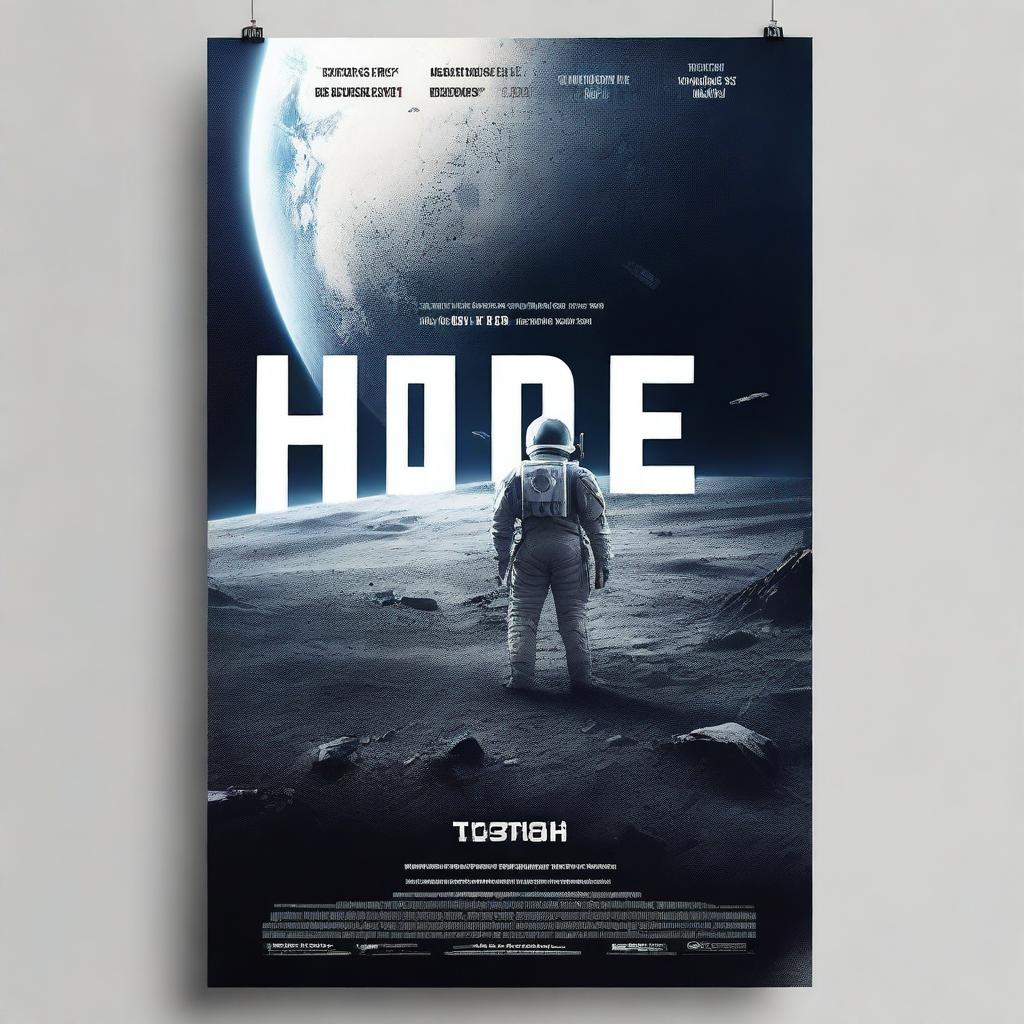 Design a movie poster for a futuristic disaster film titled 'Hope'