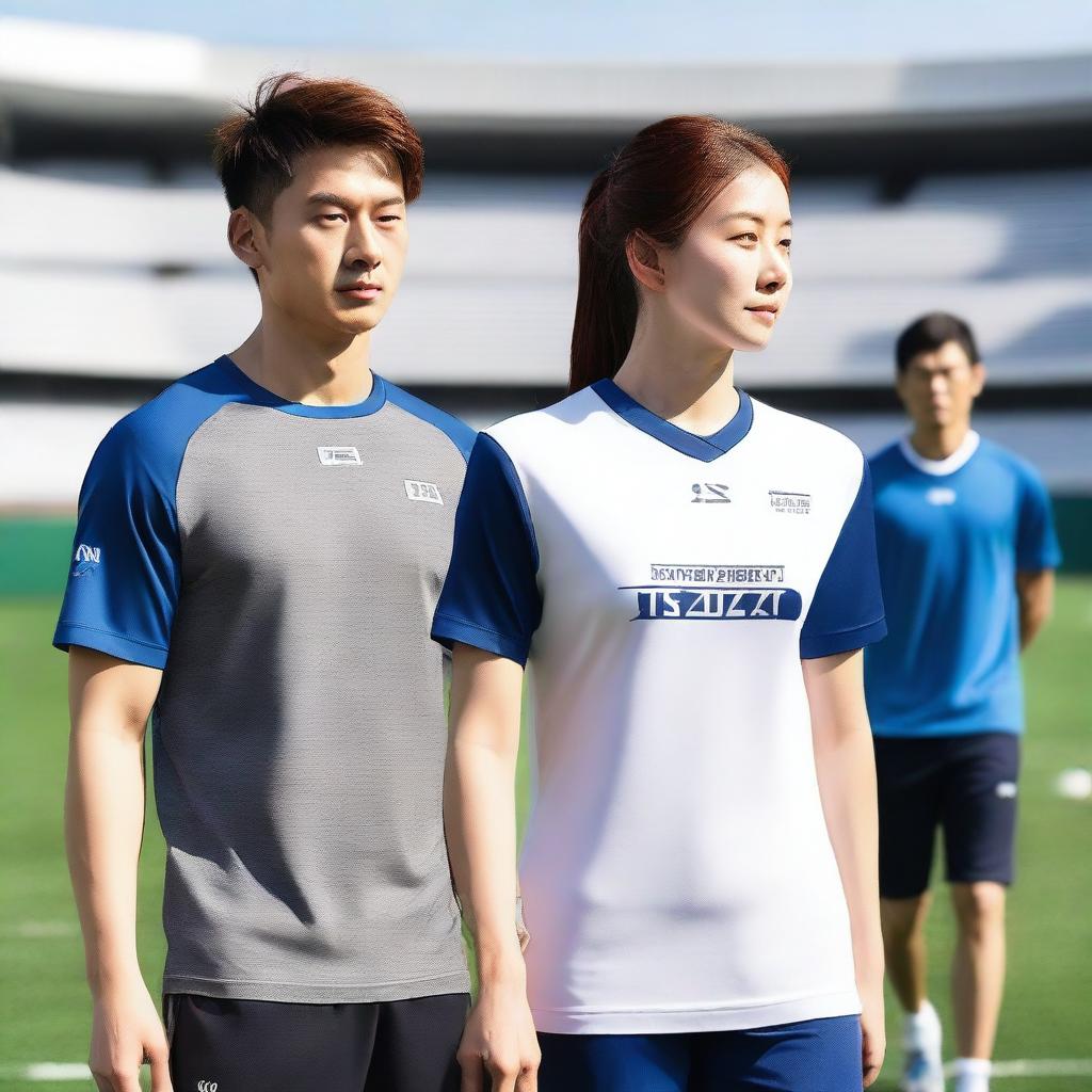 A high-quality sports t-shirt designed for athletes with the word '楊氏' prominently displayed on the front