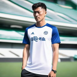 A high-quality sports t-shirt designed for athletes with the word '楊氏' prominently displayed on the front