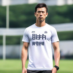 A high-quality sports t-shirt designed for athletes with the word '楊氏' prominently displayed on the front