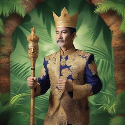 A Javanese king holding a kris with natural powers