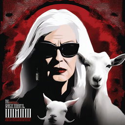 Design a movie poster for a mafia movie titled 'The Goatmother'