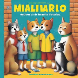 Una portada de libro titulada 'Los mundos de Martín: La escuela de mascotas'