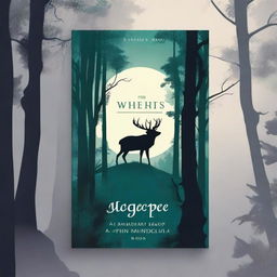 Design a captivating novel cover featuring a mysterious forest with a moonlit path