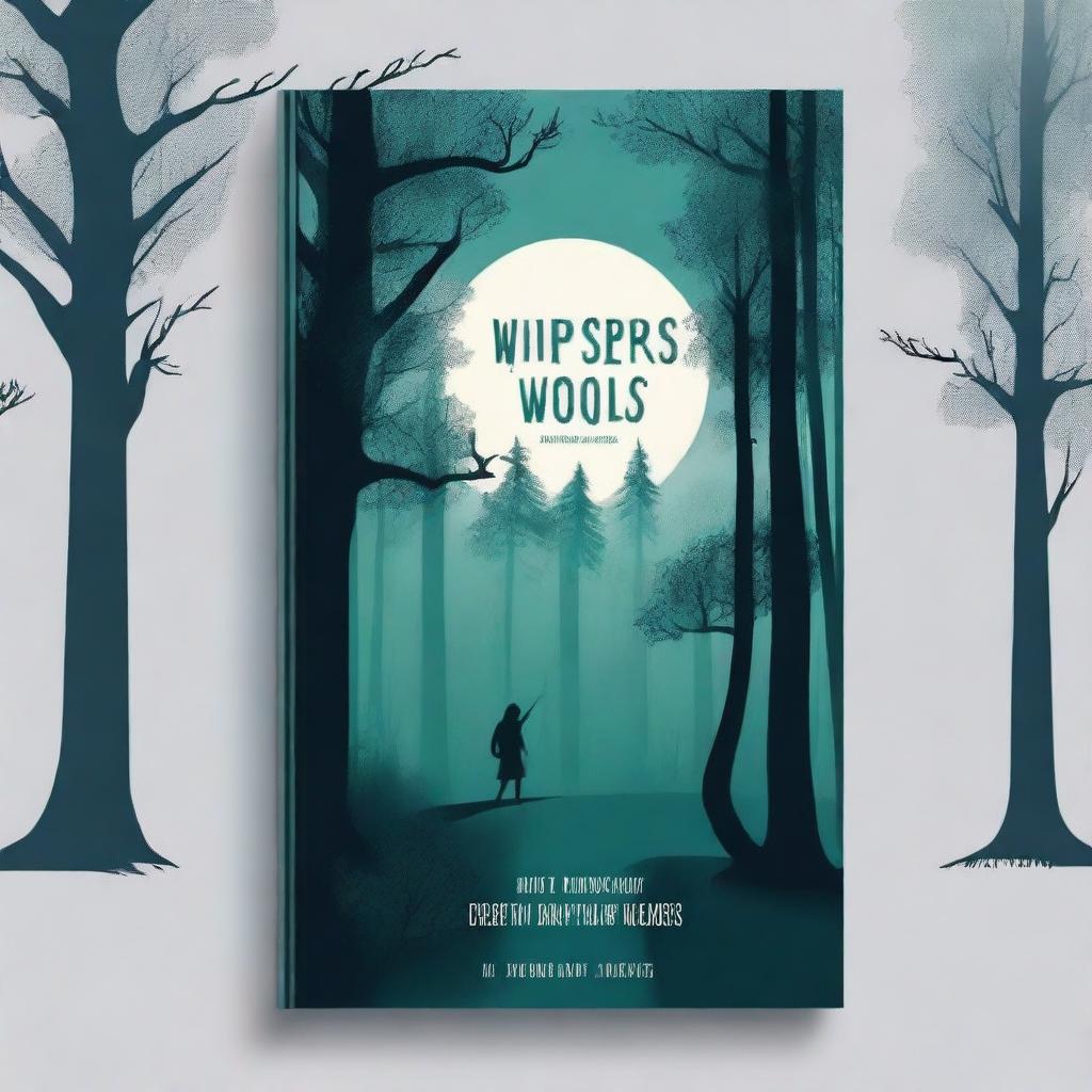 Design a captivating novel cover featuring a mysterious forest with a moonlit path