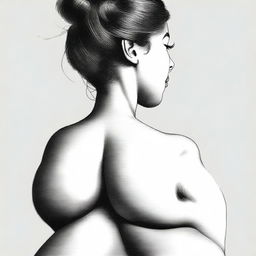 A woman with a large butt, depicted in a tasteful and artistic manner