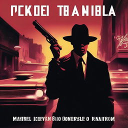 A dramatic book cover featuring a shadowy mafia figure holding a gun