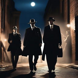 A dramatic shootout between lawyers and mobsters under the moonlight