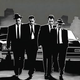 A tribute to the iconic movie 'Goodfellas', featuring characters in a dramatic and intense scene