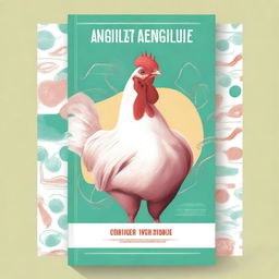 Create a book cover illustration that focuses on broiler chicken diseases