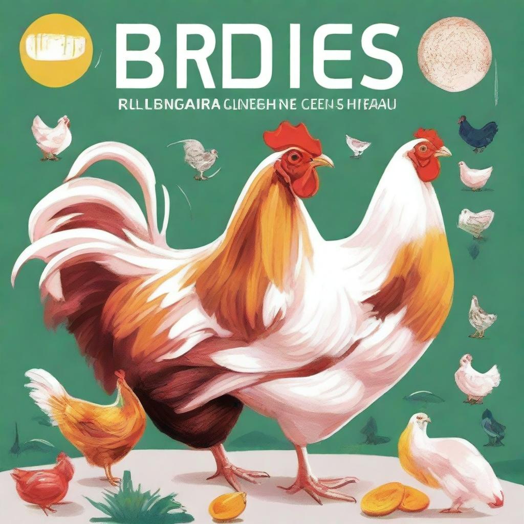 Create a book cover for a publication about broiler chicken diseases