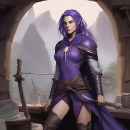 A 42-year-old female semi-elf ranger stands proudly on a tavern table