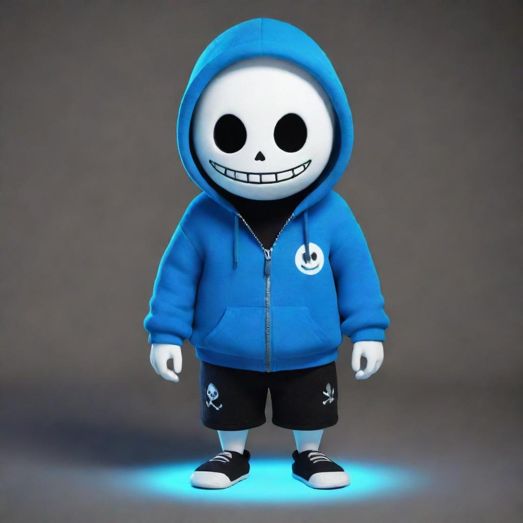 Skeleton with blue hoodie online