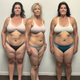 A before and after image of a couple showing significant fat loss