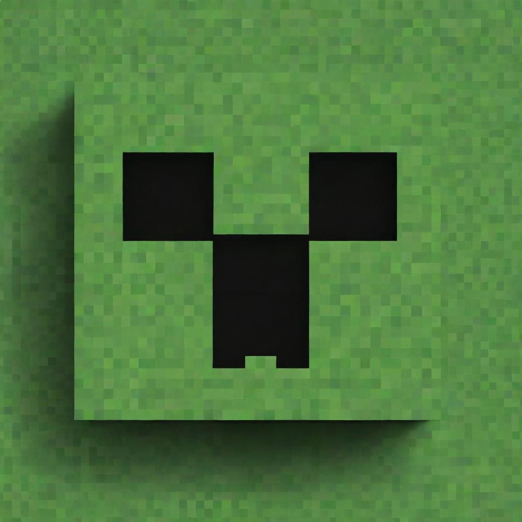 An iconic Minecraft Creeper, cubic in structure and prevalent green texture with pixelated detailing, it's facial features expressing its trademark menacing look.