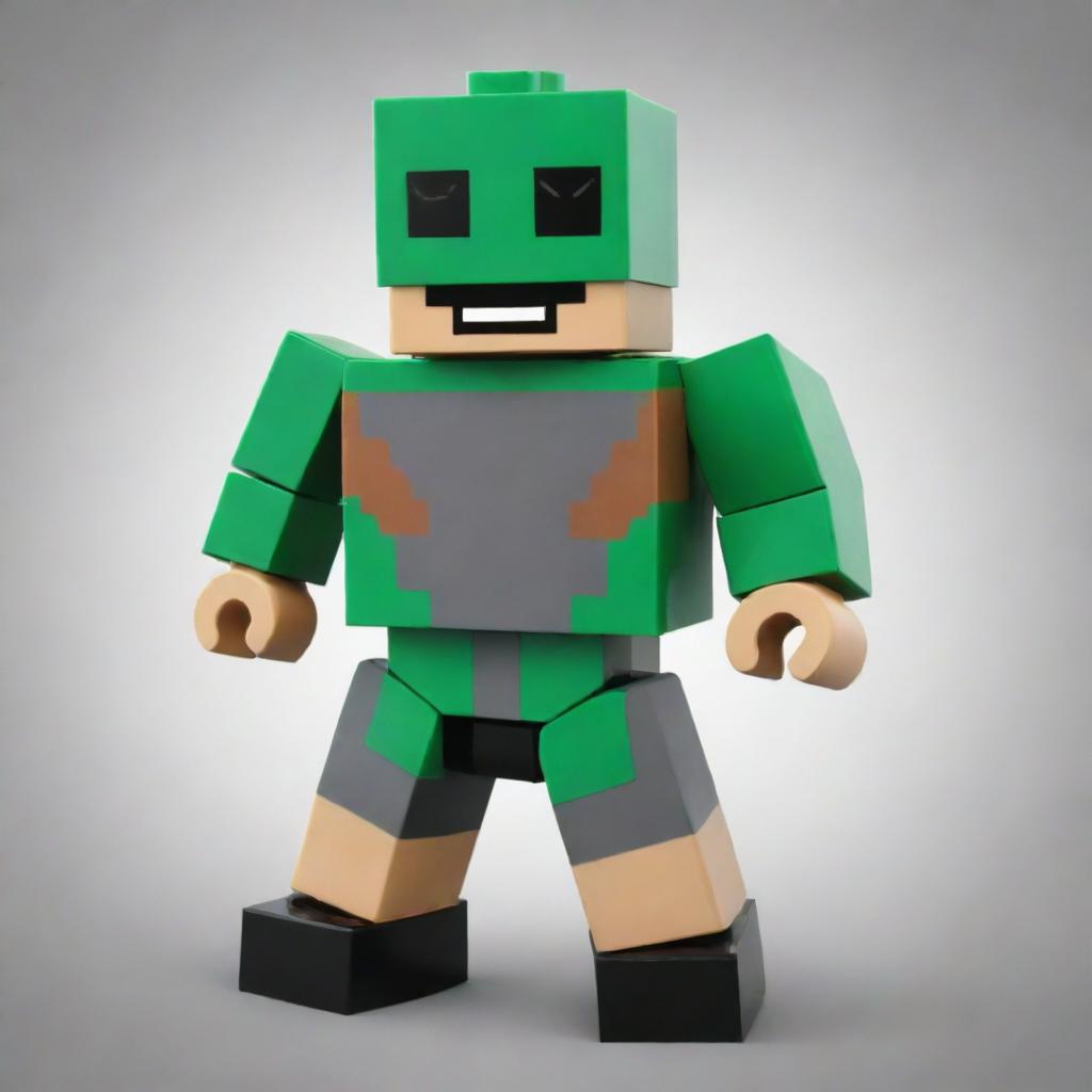 An exceptional fusion of characters from Roblox, Minecraft, Fortnite, and Lego, combining the distinctive features and styles from each iconic game into a single imaginative character.