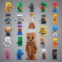 A creative fusion of characters from Roblox, Minecraft, Fortnite, Lego, and Nintendo, amalgamating the distinctive features and styles of each iconic game into one exceptional and unique character.