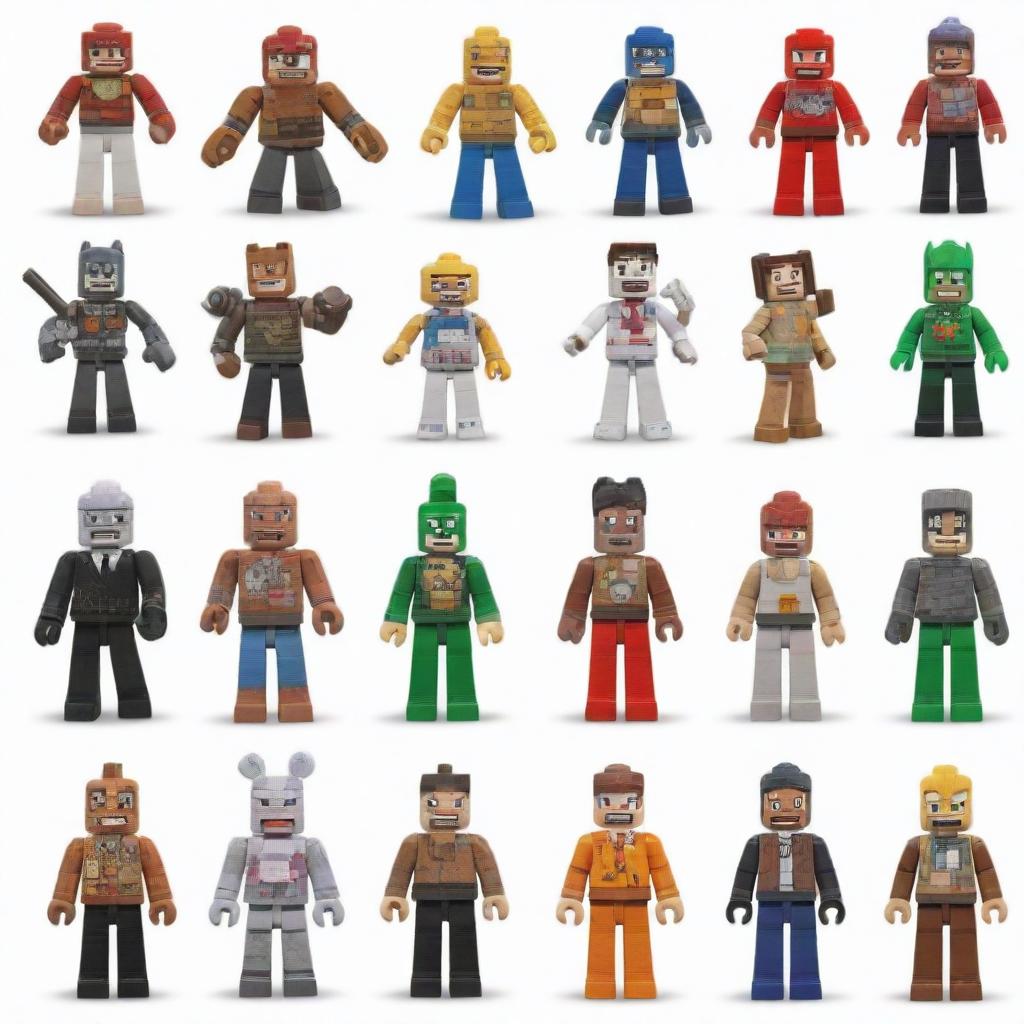 An incredibly unique character fusion from Roblox, Minecraft, Fortnite, Lego, Nintendo, Mario, and Five Nights at Freddy's, highlighting iconic aspects from each game to create a distinct, new and riveting character.