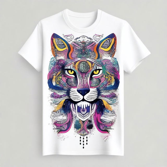 A stylish and trendy T-shirt design featuring a unique and eye-catching graphic