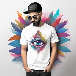 A stylish and trendy T-shirt design featuring a unique and eye-catching graphic