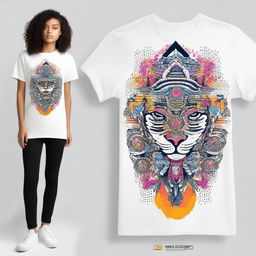 A stylish and trendy T-shirt design featuring a unique and eye-catching graphic