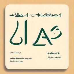 Create a book title page for a math solution book in Urdu