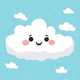 A white fluffy cloud with soft, billowy edges, winking with one eye