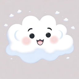 A white fluffy cloud with soft, billowy edges, winking with one eye