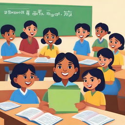 A vibrant and engaging illustration representing the Sarva Shiksha Abhiyan, an Indian government program aimed at universalizing elementary education